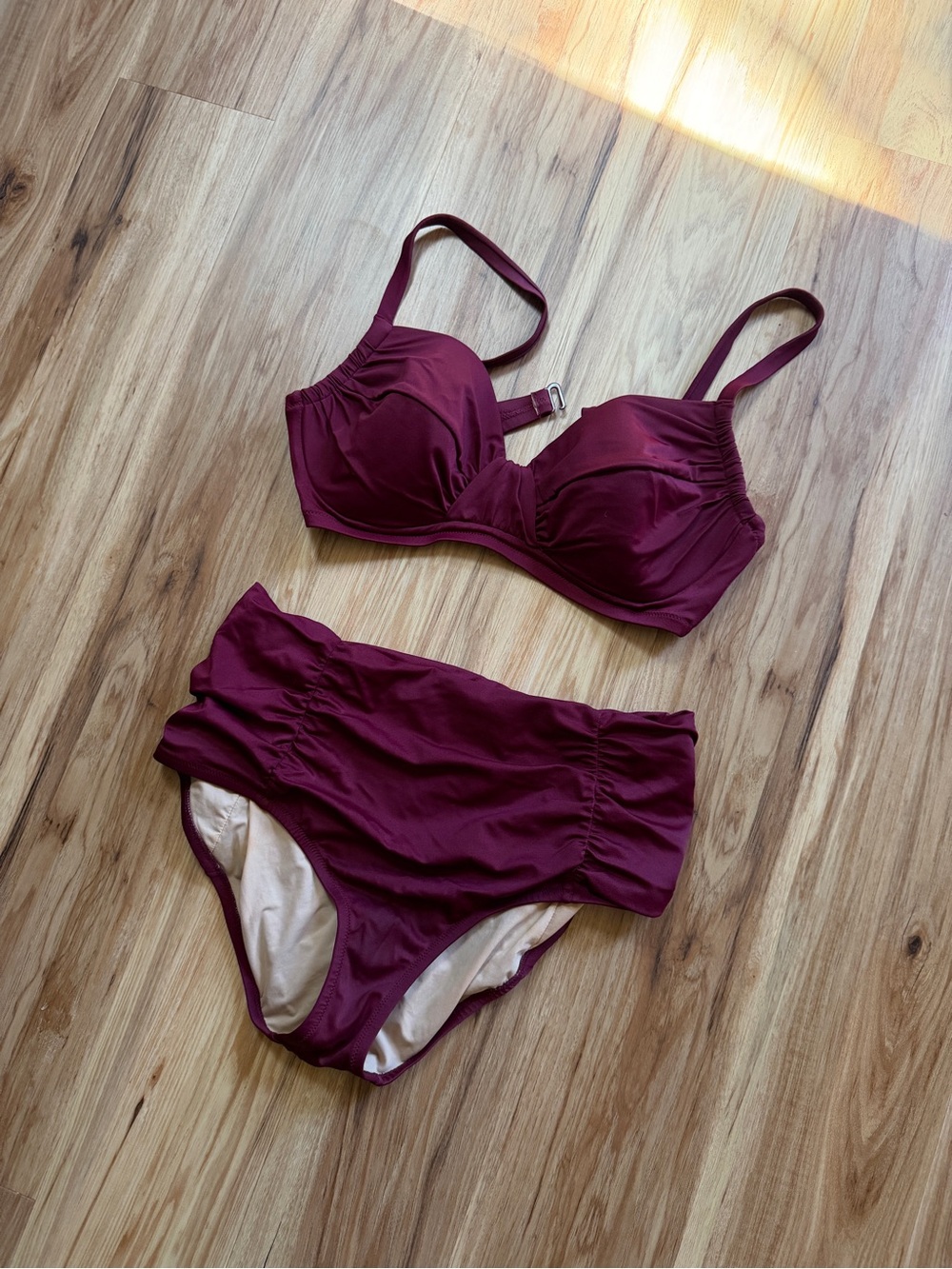 J. Crew Burgundy Two-Piece Bikini Set